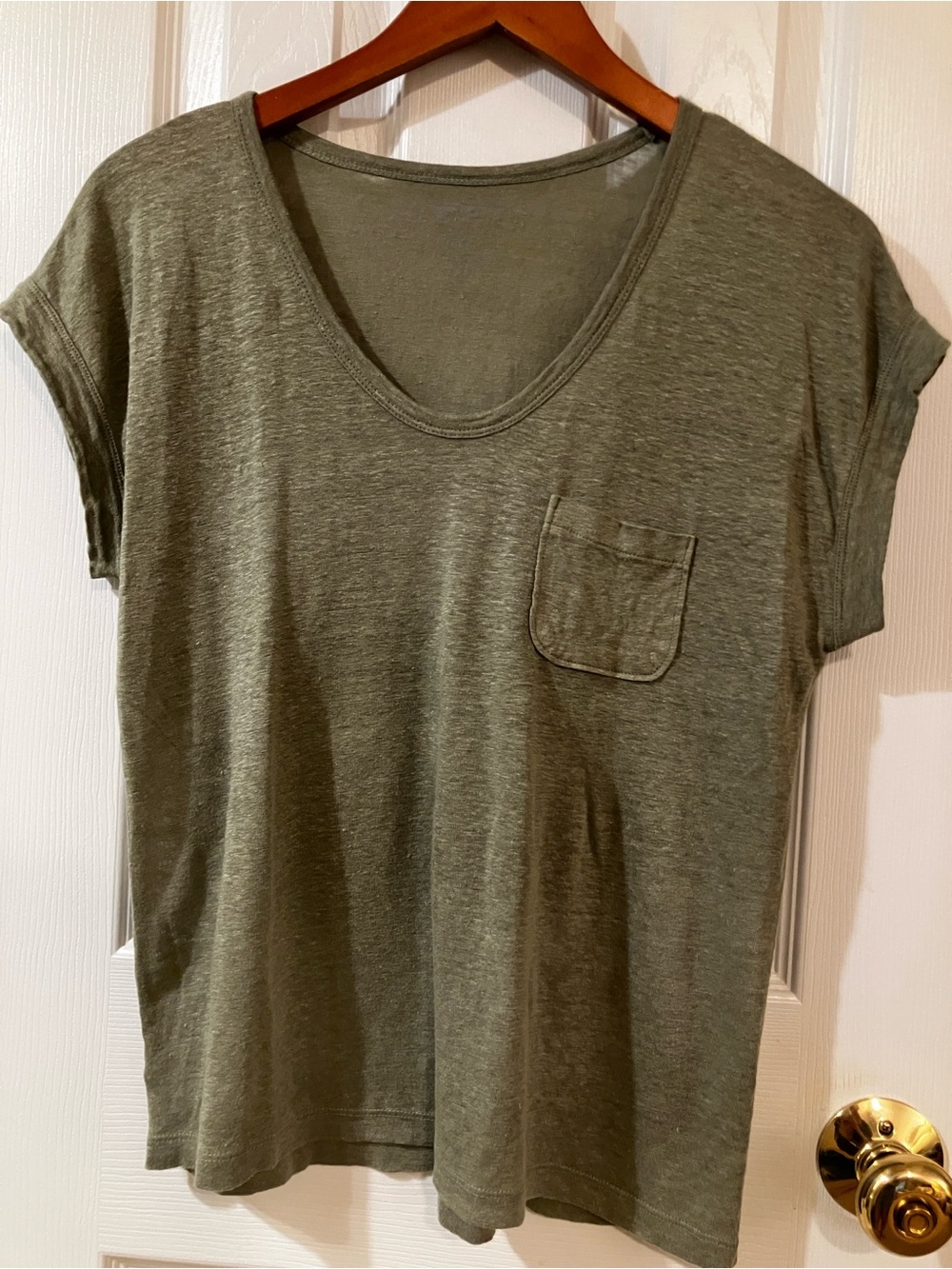 LOFT Petite Linen Pocket Tee XSP